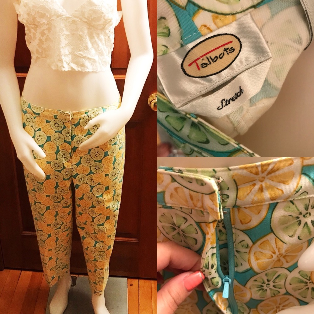 NEW Talbots Fruit Slice Summer Cotton Pants (12)